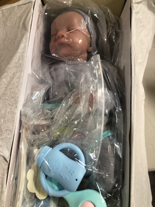 Photo 2 of CHAREX Realistic Reborn Baby Dolls Boy - Lifelike Newborn Silicone Real Baby Doll 18 inch Sleeping Soft Cloth Body Gift Set Kids Girls Boy Toys for 3+ Years Old