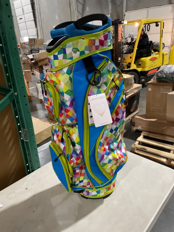 Photo 2 of Glove It Glove It Ladie's Golf Bag - Lightweight, Nylon Cart Bag with 14 Dividers, Putter Well, Rain Hood & 9 Easy-Access Pockets Kaleidoscope