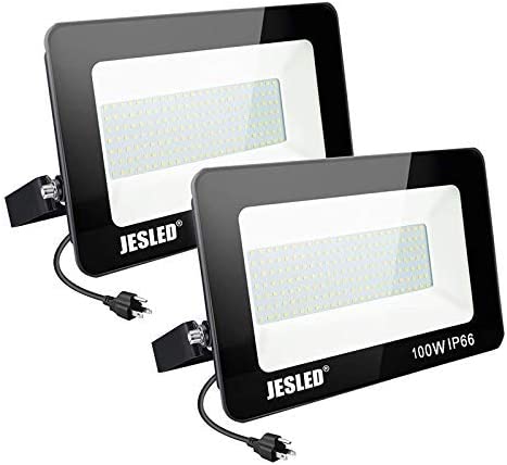 Photo 1 of (PARTS ONLY) 100W LED Flood Light, JESLED 11000LM Super Bright LED Work Light with Plug,