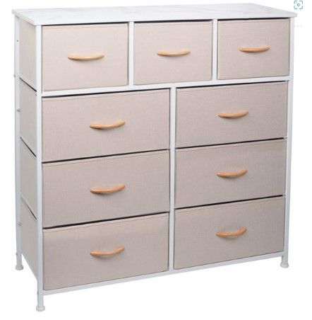 Photo 1 of (plastic sealed) CERBIOR Wide Drawer Dresser Storage Organizer 9-Drawer Closet Shelves, 41.00 x 13.00 x 6.00 Inches