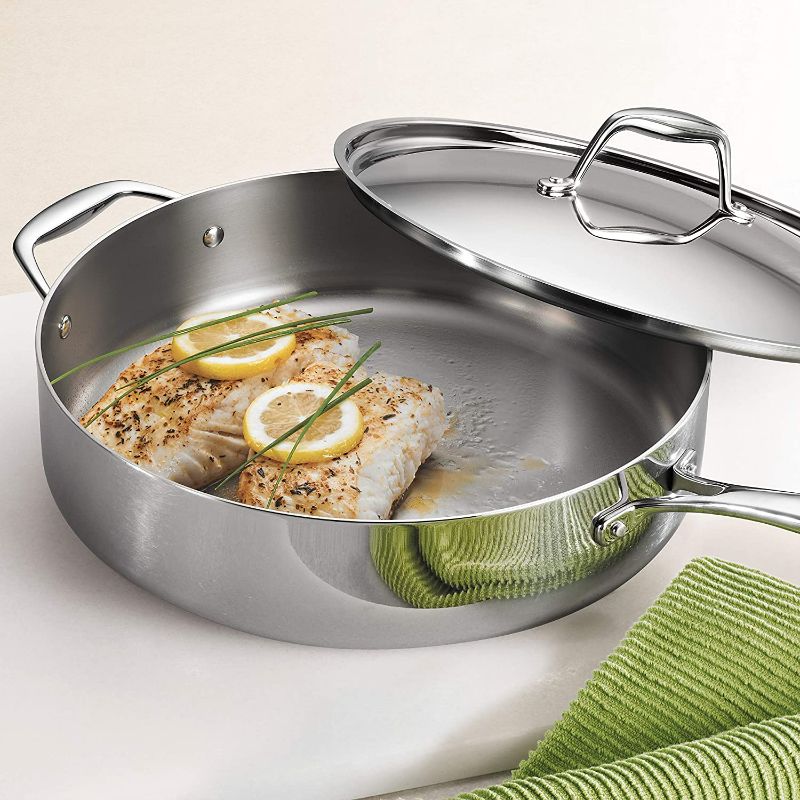 Photo 2 of 
Tramontina Covered Deep Saute Pan Stainless Steel Tri-Ply Clad 6 Qt, 80116/073DS