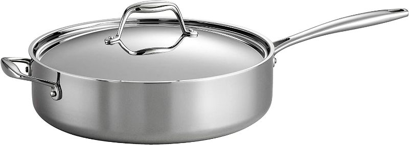 Photo 1 of 
Tramontina Covered Deep Saute Pan Stainless Steel Tri-Ply Clad 6 Qt, 80116/073DS