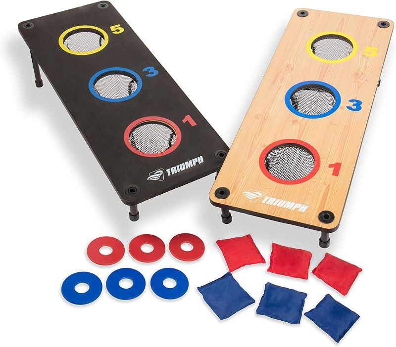 Photo 1 of 
Triumph Sports 2-in-1 Bag Toss/ Washer Toss Combo - Includes 2 Game Platforms, 6 Toss Bags, 6 Washers