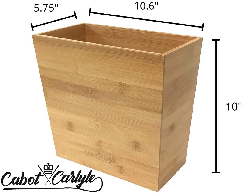 Photo 1 of Bamboo Waste Basket (1, 10,6" x 5.75" x 10")
