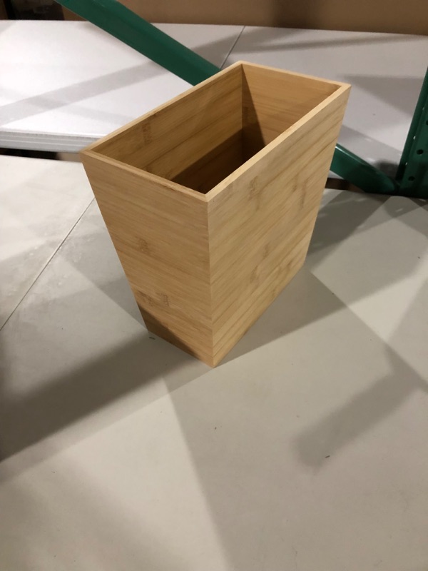 Photo 2 of Bamboo Waste Basket (1, 10,6" x 5.75" x 10")
