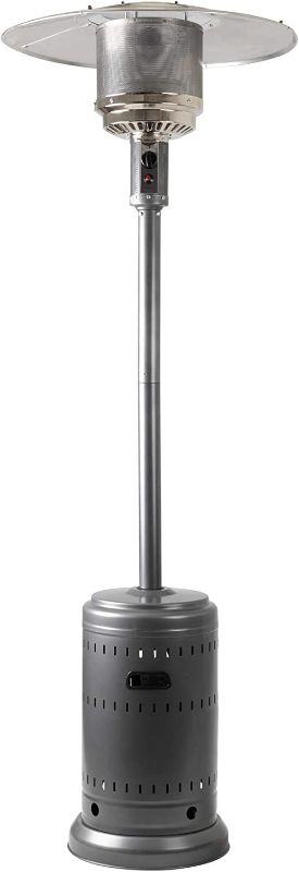 Photo 1 of Amazon Basics 46,000 BTU Outdoor Propane Patio Heater with Wheels, Commercial & Residential - Slate Gray 32.12 x 32.12 x 91.3 inches