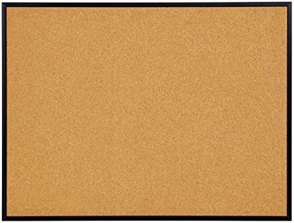 Photo 1 of INNOVART Cork Bulletin Board 48" X 36" with 10 Push Pins, Corkboard with Black Aluminum Frame, Cork Notice Board for Home, Office, School