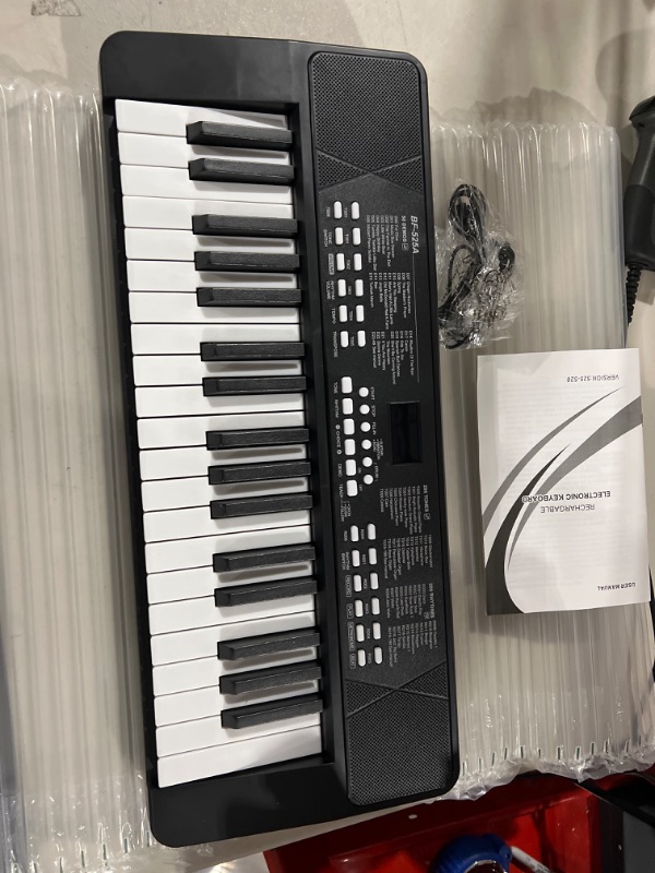 Photo 2 of Beginners Piano Keyboard 37 Keys Portable Electronic Keyboard Piano Built-in Rechargeable Battery Kids Piano with Headphone Jack Learning Musical Instruments Gifts for 3 4 5 6 7 Boys Girls