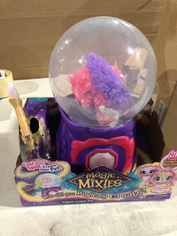 Photo 2 of Magic Mixies Magical Misting Crystal Ball with Interactive 8 inch Pink Plush Toy and 80+ Sounds and Reactions