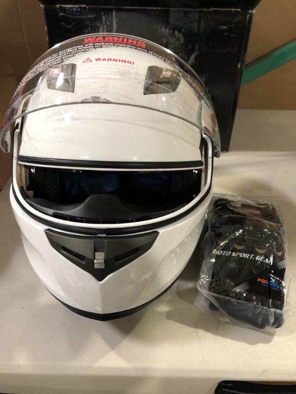 Photo 2 of FreedConn Motorcycle Bluetooth Helmet BM2-S Flip Up Modular Bluetooth Motorcycle Helmet WITH GLOVES 