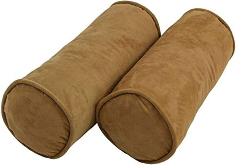 Photo 1 of Blazing Needles Corded Microsuede Throw Pillows (Set of 2), 20" x 8", Camel, 2 Count