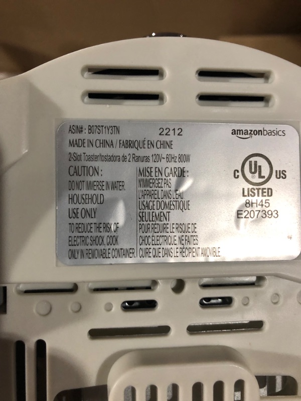 Photo 2 of Amazon Basics 2-Slot Toaster, White White 2 Slot Toaster