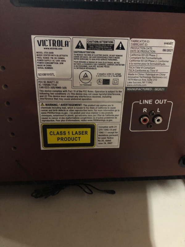 Photo 1 of Victrola Nostalgic 6-in-1 Bluetooth Record Player & Multimedia Center with Built-in Speakers - 3-Speed Turntable, CD & Cassette Player, FM Radio | Wireless Music Streaming | Mahogany Mahogany Entertainment Center
