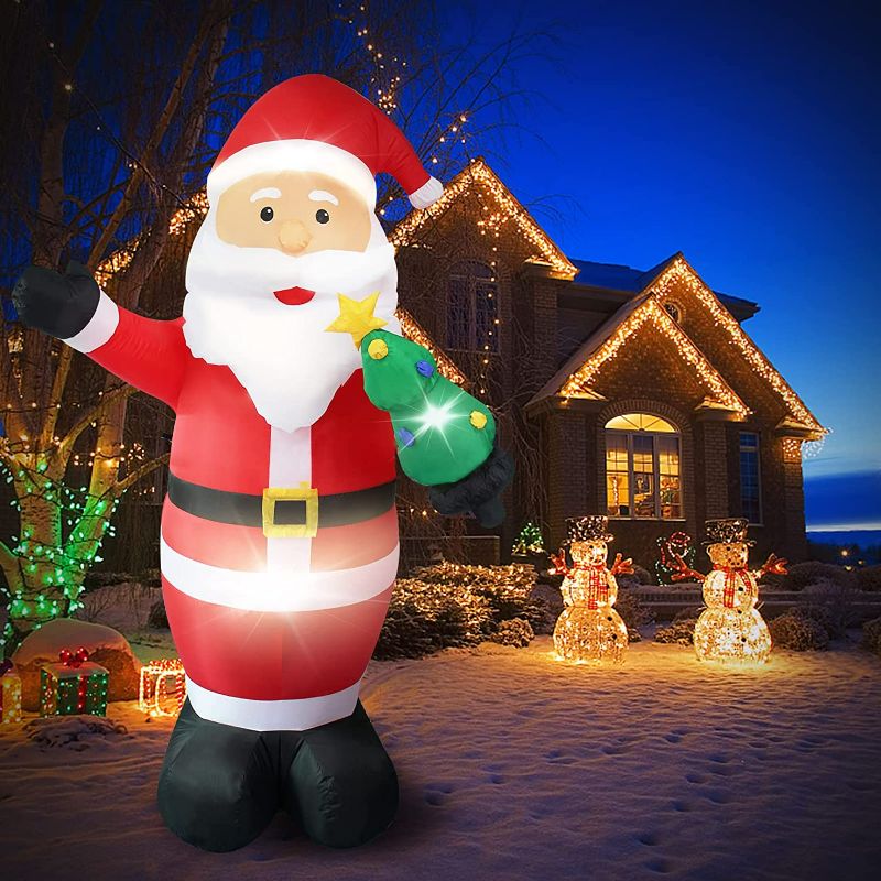 Photo 1 of *PARTS ONLY* 8Ft Christmas Inflatable Santa Claus with Christmas Tree and Rudolph