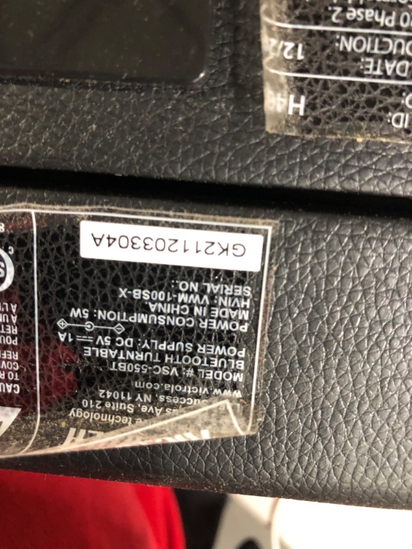 Photo 2 of **SEE NOTES**
Victrola Vintage 3-Speed Bluetooth Portable Suitcase Record Player with Built-in Speakers Black, Model Number: VSC-550BT-BK, 13.9 x 10.1 x 5 inches
