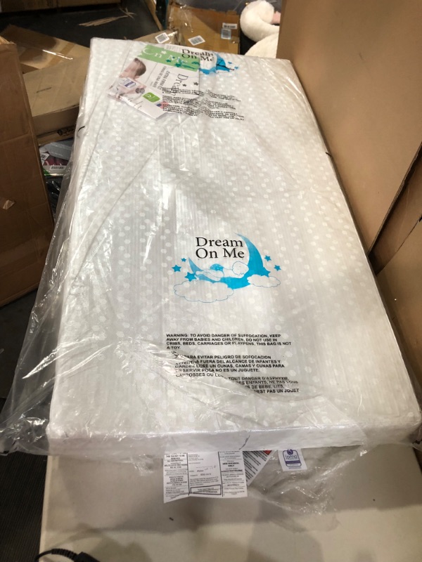 Photo 2 of Dream On Me Carousel Firm Fiber 6” Crib and Toddler Bed Mattress 51.75"L x 27.5"W x 6"Th
