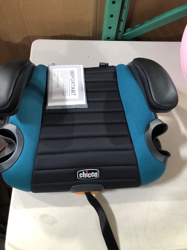 Photo 2 of Chicco GoFit Plus Backless Booster Car Seat with Quick-Release Latch, Travel Booster Seat for Car, Portable Car Booster Seat for Children 40-110 lbs. | Stream/Blue Stream GoFit Plus