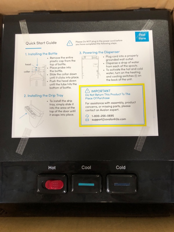 Photo 2 of **SEE NOTES**
Avalon Bottom Loading Water Cooler Dispenser with BioGuard- 3 Temperature Settings- UL/Energy Star Approved- Bottled