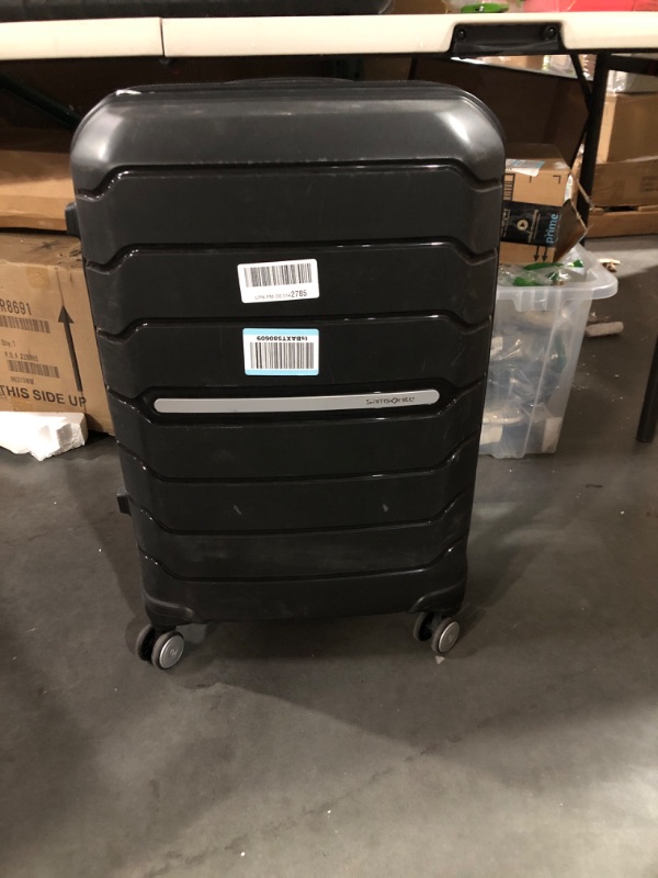 Photo 2 of **Suitecase is locked/no key** Samsonite Freeform Hardside Expandable with Double Spinner Wheels, Checked-Medium 24-Inch, Black Checked-Medium 24-Inch Black