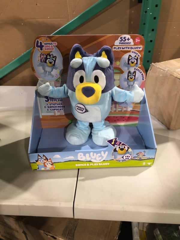 Photo 2 of Bluey Dance and Play 14" Animated Plush | Over 55 Phrases and Songs, Multicolor