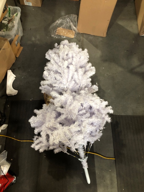 Photo 1 of  Pre-Lit Artificial Full Christmas Tree, White **no stand for bottom**