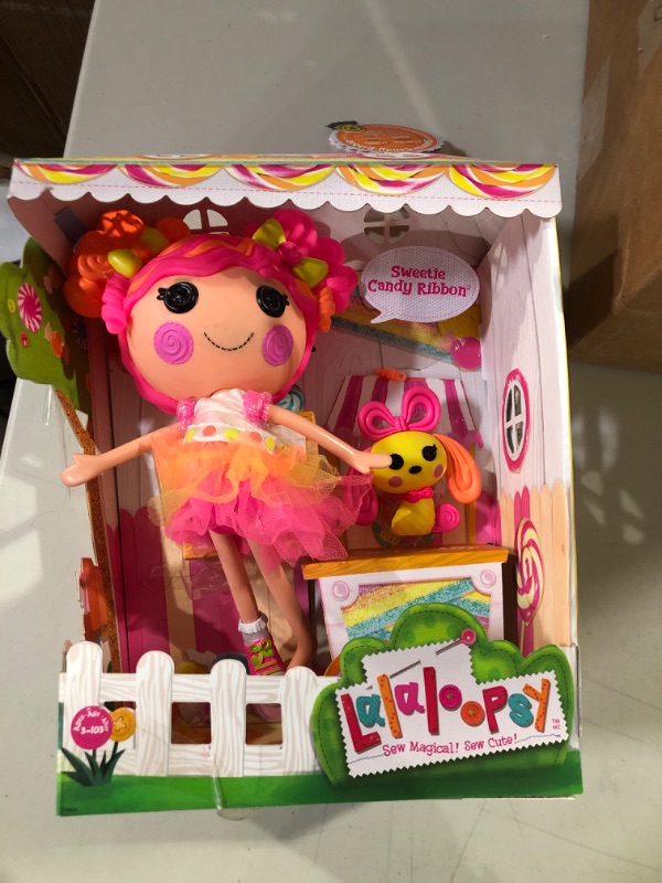 Photo 1 of Lalaloopsy Doll- Sweetie Candy Ribbon & Pet Puppy, 13" Taffy Candy-Inspired Doll with Pink/Yellow Outfit & Accessories, Reusable House Playset- Gifts for Kids, Toys for Girls Ages 3 4 5+ to 103