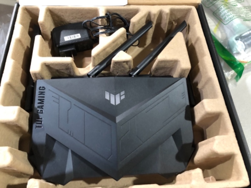 Photo 2 of ASUS TUF Gaming WiFi 6 Router (TUF-AX5400) - Dedicated Gaming Port, Mobile Game Mode, WAN Aggregation, Durable and Stable, RGB Light, VPN Fusion, AiMesh Compatible, Subscription-free Internet Security