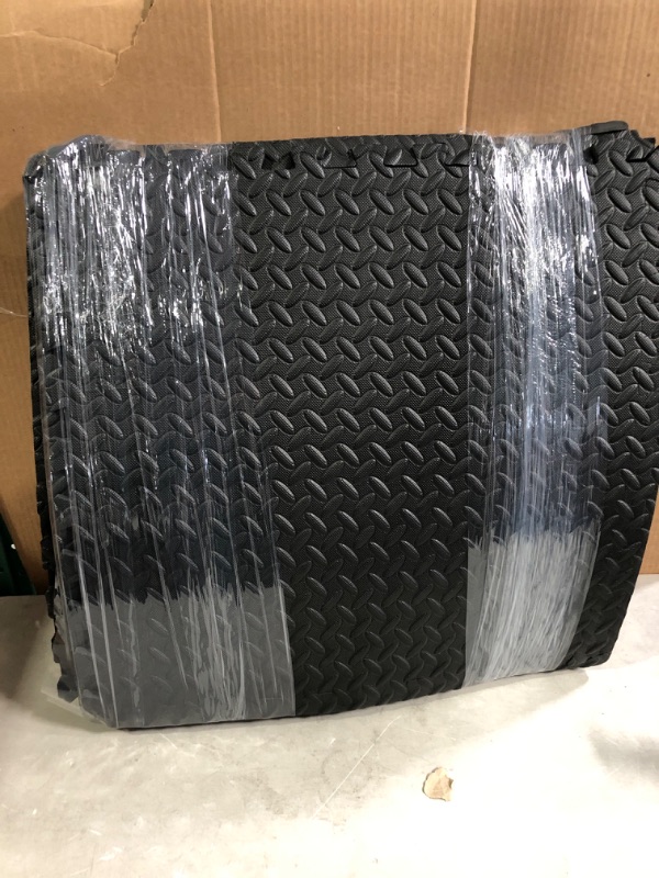 Photo 1 of BalanceFrom Puzzle Exercise Mat with EVA Foam Interlocking Tiles Black 1/2" Thick, (Qty of 6 total pcs)