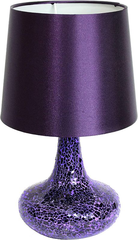 Photo 1 of Purple Tile Table Lamp Glass