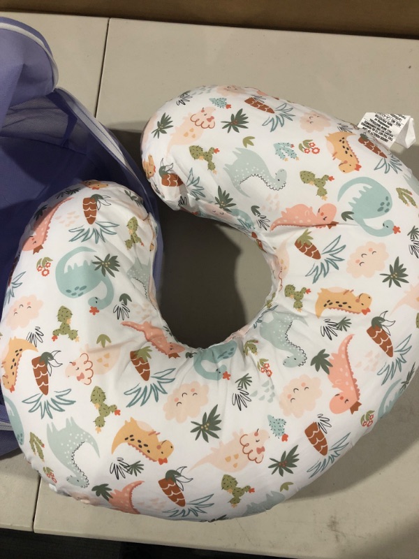 Photo 1 of Boppy Nursing Pillow and Positioner—Original | Blush Baby Dino | Breastfeeding, Bottle Feeding, Baby Support | with Removable Cotton Blend Cover