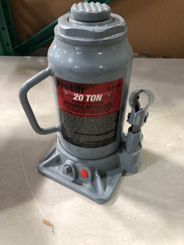 Photo 2 of Pro-Lift B-020D Grey Hydraulic Bottle Jack - 20 Ton Capacity