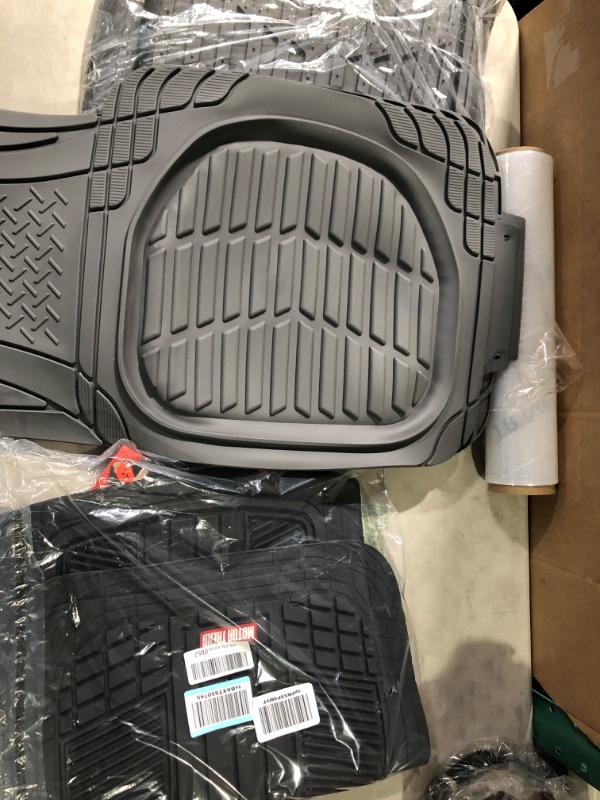 Photo 3 of bundle of 2 Motor Trend -2 Piece Front Car Floor Mats- Black + grey set added Universal Trim to Fit Black Front Set