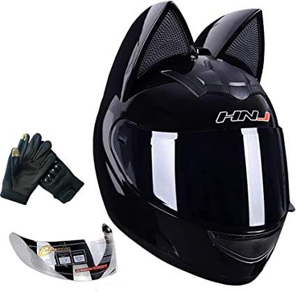 Photo 1 of Cat Ear Motorcycle Helmet, Men and Women, Cat Full Face Helmet,DOT/FMVSS-218 Certification Standard