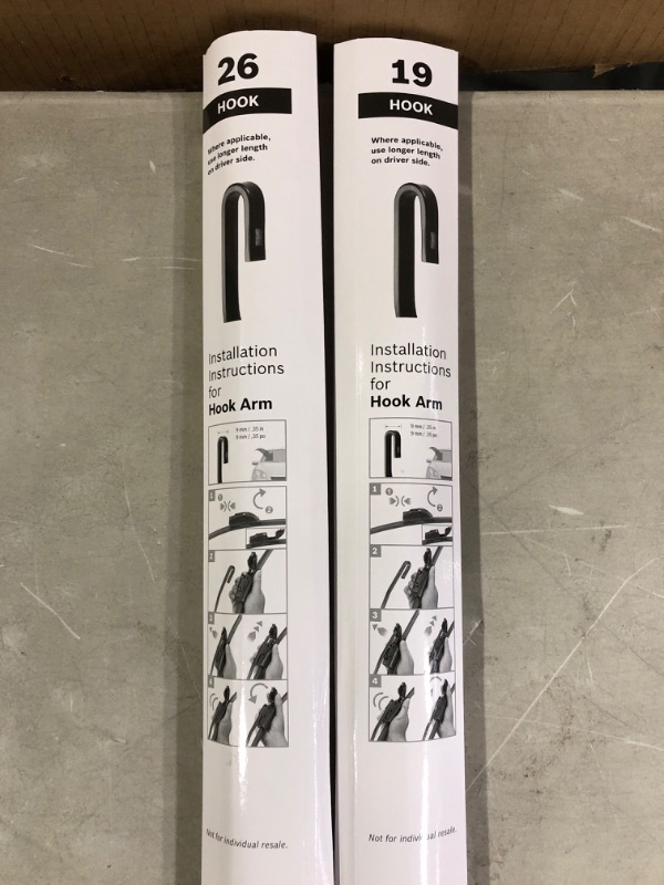 Photo 3 of AmazonBasics - Windshield Wiper Blades (Set of 2) 26" , 19" Hook, 