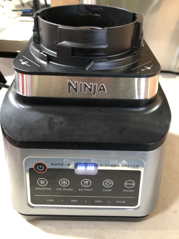 Photo 2 of **SEE NOTES** Ninja BN801 Professional Plus Kitchen System, 1400 WP, 5 Functions for Smoothies, Chopping, Dough & More with Auto IQ, 72-oz.* Blender Pitcher, 64-oz. Processor Bowl, (2) 24-oz. To-Go Cups, Grey (2) 24-oz. Single-Serve Cups + 72-oz. Pitcher
