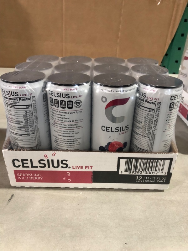 Photo 3 of **EXP:01/23** CELSIUS Sparkling Wild Berry, Functional Essential Energy Drink 12 Fl Oz (Pack of 12) Sparkling Wild Berry 12 Fl Oz (Pack of 12)