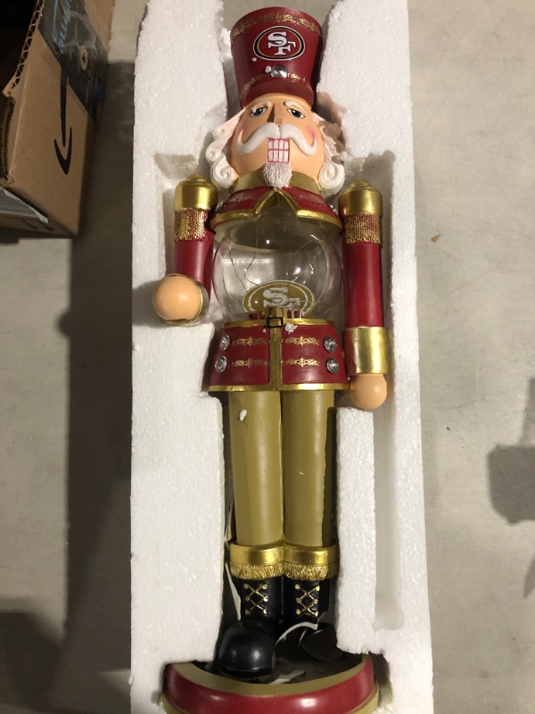 Photo 3 of **SEE NOTES** FOCO NFL Unisex-Adult NFL Team Logo Holiday 20" Premium Ligh Up Nutcracker San Francisco 49ers One Size Team Color