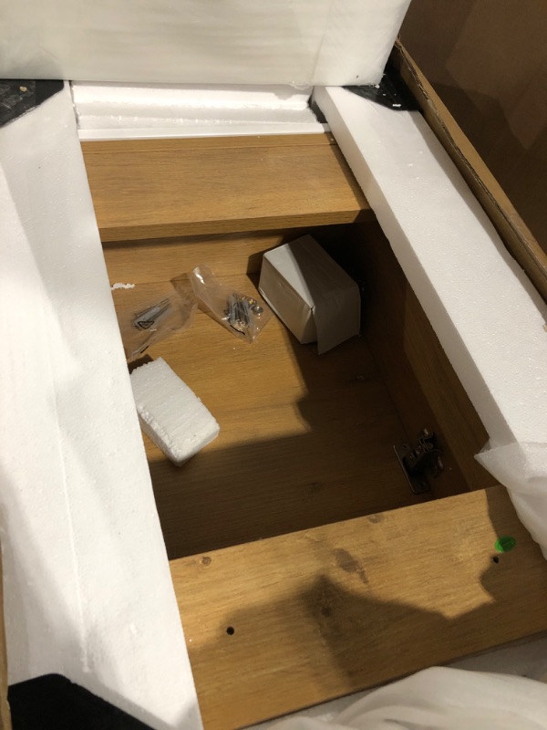 Photo 1 of **MISSING SINK** TONA 16" Small Bathroom Vanity and Sink Combo, Wall Mounted Vanity with Sink Combo & Mirrors for Vanity, Modern Design MDF Cabinet Set Grey (Faucet not Included) (Wood)