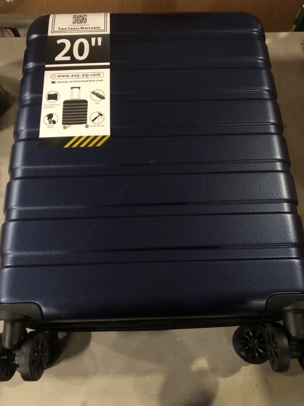 Photo 6 of AnyZip Carry On Luggage 20" Hardside PC ABS Lightweight USB Suitcase with Wheels TSA Lock DarkBlue