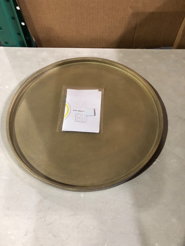 Photo 2 of  Gold Tray, for Coffee Table 15"D x ¾"H