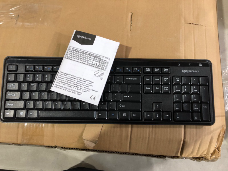 Photo 2 of Amazon Basics Wireless Computer Keyboard and Mouse Combo - Quiet and Compact - US Layout (QWERTY)