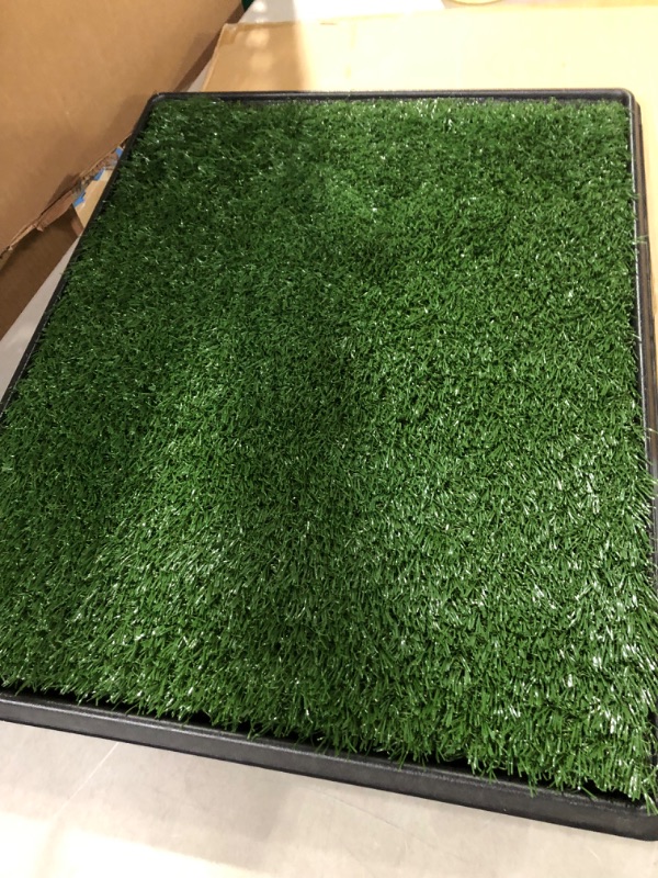 Photo 3 of Artificial Grass Puppy Pee Pad for Dogs and Small Pets - 20x25 Reusable 3-Layer Training Potty Pad with Tray - Dog Housebreaking Supplies by PETMAKER