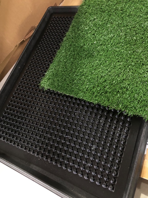 Photo 2 of Artificial Grass Puppy Pee Pad for Dogs and Small Pets - 20x25 Reusable 3-Layer Training Potty Pad with Tray - Dog Housebreaking Supplies by PETMAKER