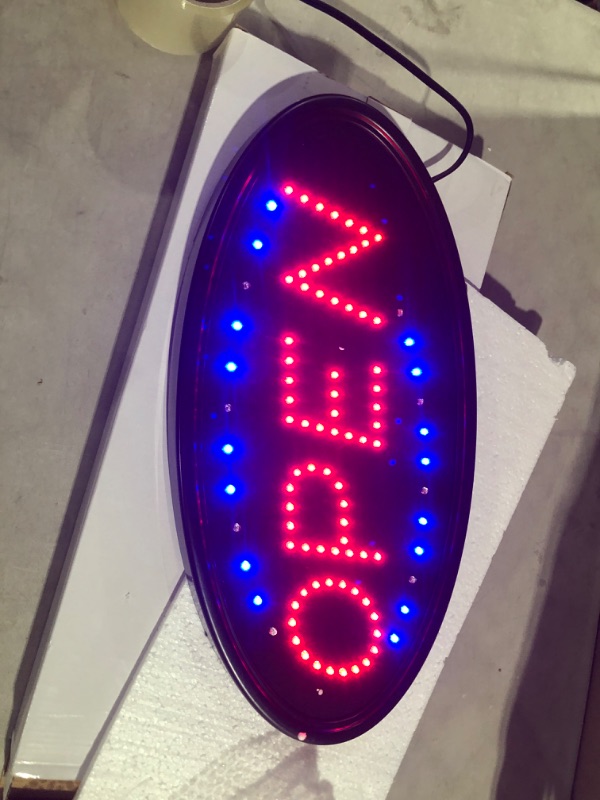 Photo 2 of **MISSING REMOTE** LED Open Sign with Remote, FITNATE Ultra Bright Electric Light Up Sign(19x10 inch) 