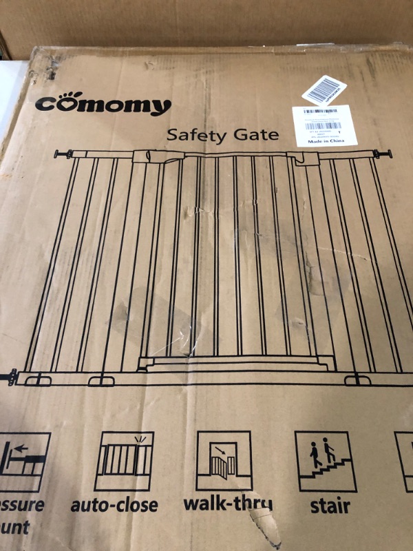 Photo 4 of COMOMY 36" Extra Tall Baby Gate for Stairs Doorways, Fits Openings 29.5" to 48.8" Wide, Black