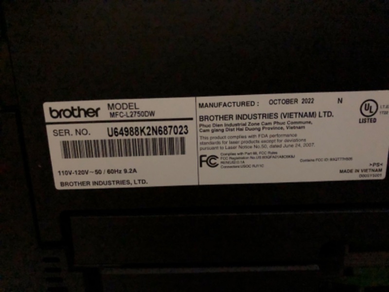 Photo 3 of Brother MFC-L2750DW Monochrome Laser Printer All-In-One wireless