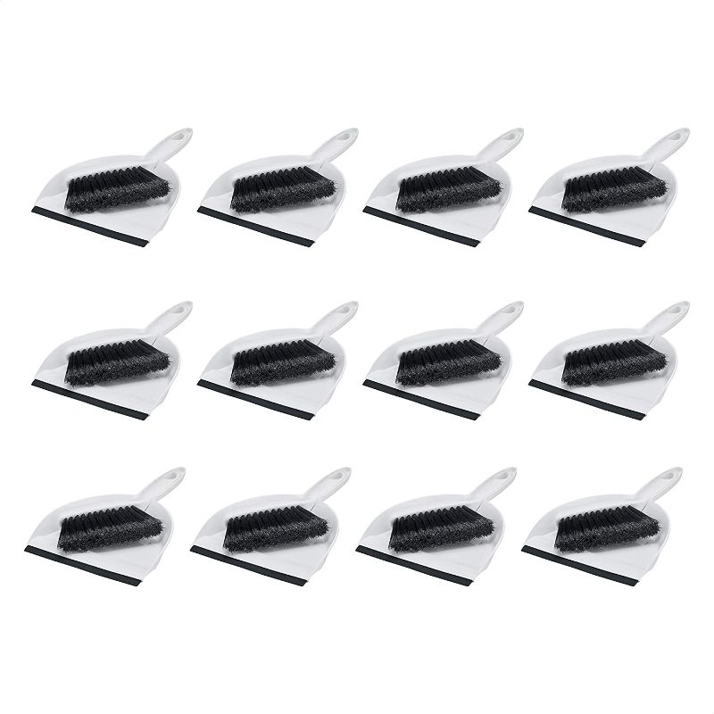 Photo 1 of AmazonCommercial - 26799-12P Mini" Brush and Dustpan Set - 12-Pack Grey
