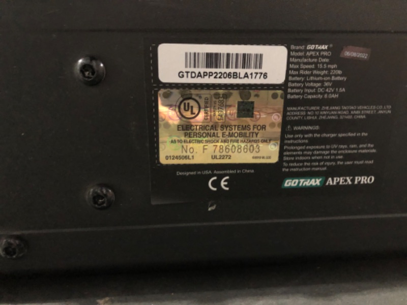 Photo 6 of **SEE NOTES** Gotrax GMAX Electric Scooter, 10" Pneumatic Tire, Max 42 Mile & 20Mph by 350W Motor, Double Anti-Theft Lock, Bright Headlight and Taillight,Foldable and Cruise Control Electric Scooter for Adult