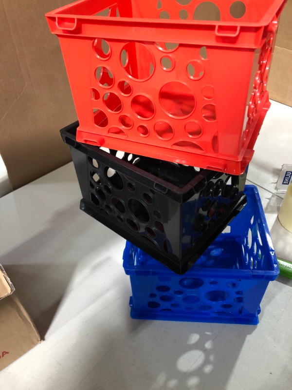 Photo 1 of 3-Pack Mini Plastic Baskets for Shelf Storage Organizing