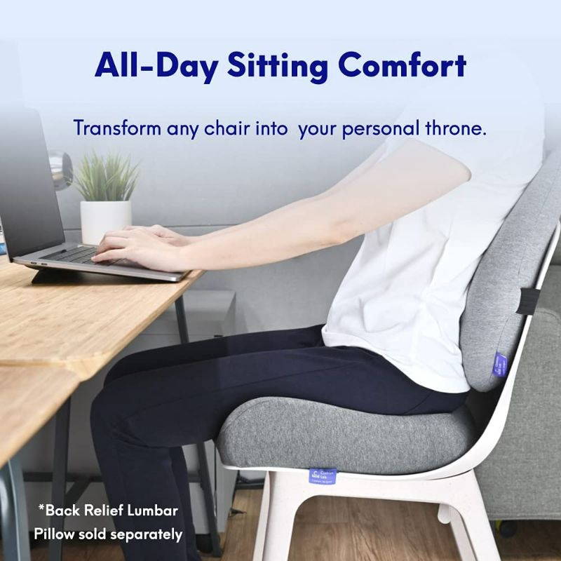 Photo 3 of Cushion Lab Patented Pressure Relief Seat Cushion for Long Sitting Hours on Office & Home Chair - Extra-Dense Memory Foam for Soft Support. Car & Chair Pad for Hip, Tailbone, Coccyx, Sciatica - Black